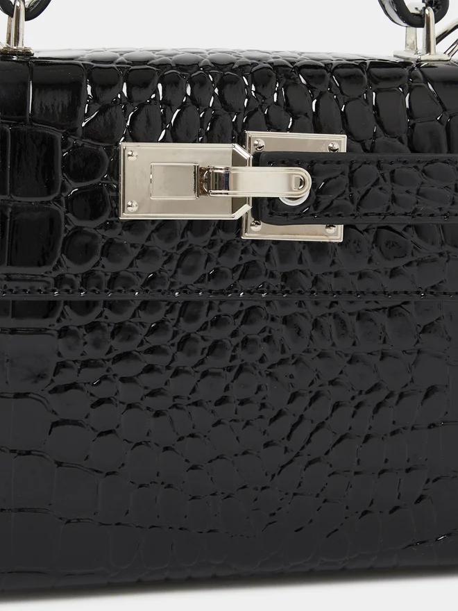 Styli  Styli Textured Flap Handbag with Turn-Lock for Women | Best Price UAE