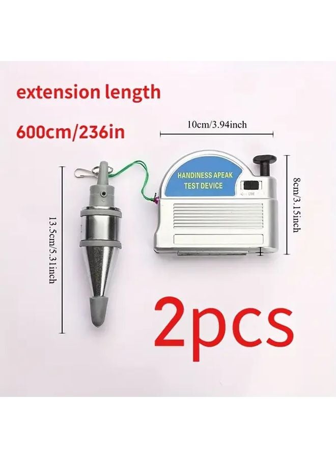 Blue Heavy Duty Retractable Plumb Bob With Auto Stretch Line And Precision Level - Image 1