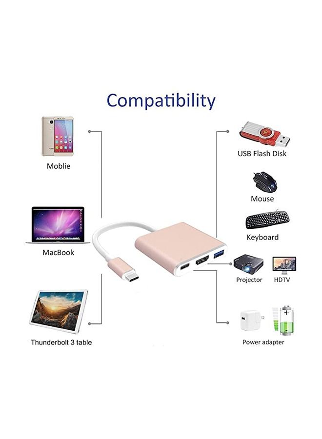 Umiwin محول 4K HDMI إلى Type-C باللون الذهبي - Image 3