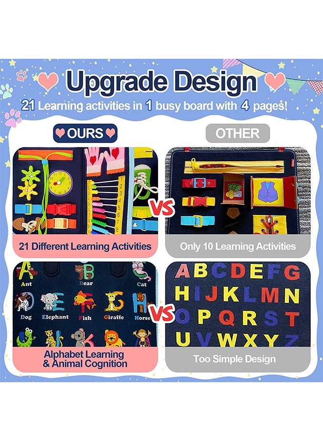 Peachjoy لوحة مشغولة لعبة مونتيسوري للأطفال من 1 إلى 4 سنوات، لوحة نشاط تعليمية حسية لتعلم المهارات الحركية الدقيقة، لعبة للأطفال، هدية للأولاد والبنات - Image 5