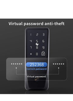 SYOSI Fingerprint Biometric Keypad Door Lock - Keyless Entry Lock, Support Fingerprint,Key Unlock, Knob, for Residential Front Door, Apartment, Bedroom and Office (Mute Black)  - Image 2