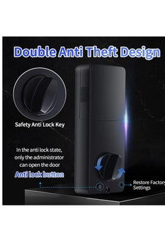 SYOSI Fingerprint Biometric Keypad Door Lock - Keyless Entry Lock, Support Fingerprint,Key Unlock, Knob, for Residential Front Door, Apartment, Bedroom and Office (Mute Black)  - Image 4
