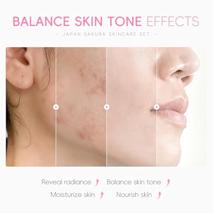 Tiejdhr 6Pcs Sakura Skincare Kit For Teenage Girls Women, Beauty Travel Skincare Gift Set, The Skin Care Set Includes Facial Cleanser, Toner, Lotion, Essence, Eye Cream And Face Cream - Image 4