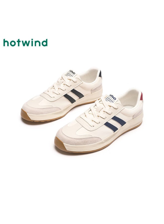 Hotwind Spring New Men's Lightweight Simple Training Shoes, Fashionable Casual Shoes, White Sneakers - Image 1