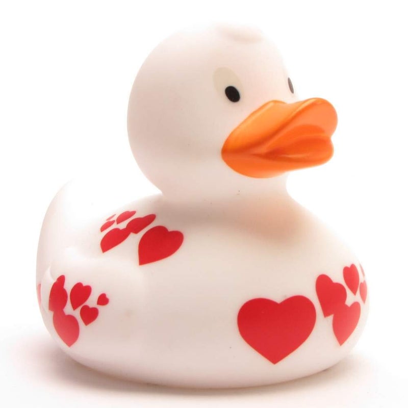 DUCKSHOP Rubber Duck with Hearts, Vinyl, Red, Yellow, Baby, Kid - Image 1