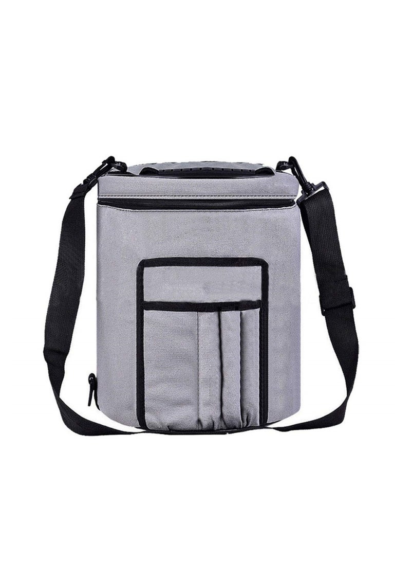 KASTWAVE Knitting Bag With Strap, Yarn Organizer Tote Bag Portable Storage Bag for Yarns, Carrying Projects, Knitting Needles, Crochet Hooks, Manuals and Other Accessories - Image 1