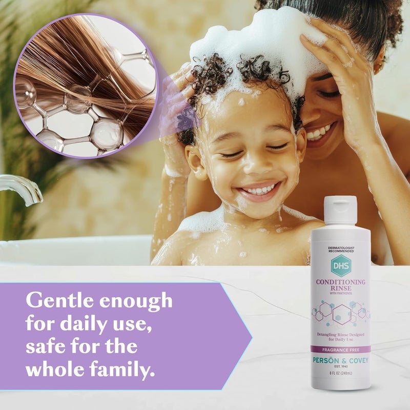 DHS Conditioning Rinse with Panthenol, 8 oz - Fragrance Free Detangling Rinse for Daily Use - Image 4