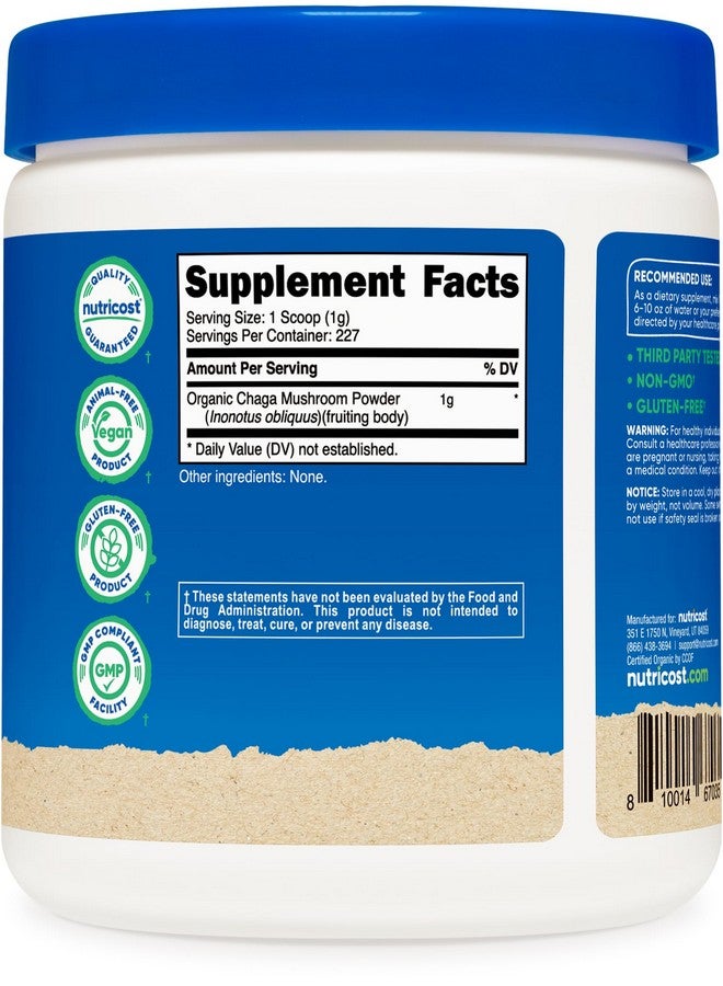 Nutricost 100% Organic Chaga Mushroom Powder 8oz (227 Servings) - Certified USDA Organic, Gluten Free & Non-GMO - Image 5