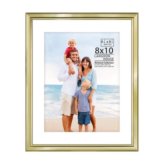 8X10 GOLD PICTURE FRAME WMAT DISTINGUISHED EDGING FOR CLASSIC STYLE RICHLAND COLLECTION