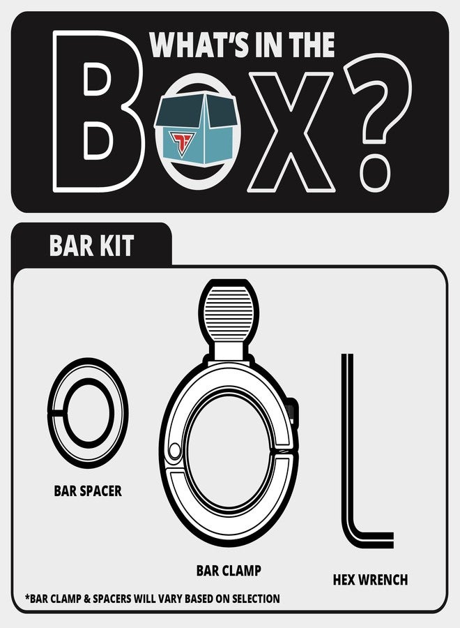 Tackform 20 Series BC1 Bar Clamp with 20mm Aluminum Ball | Billet Aluminum Clamp with Rubber Insert for 1-1/8" and 1-1/4" Bars ONLY | Black - Image 5