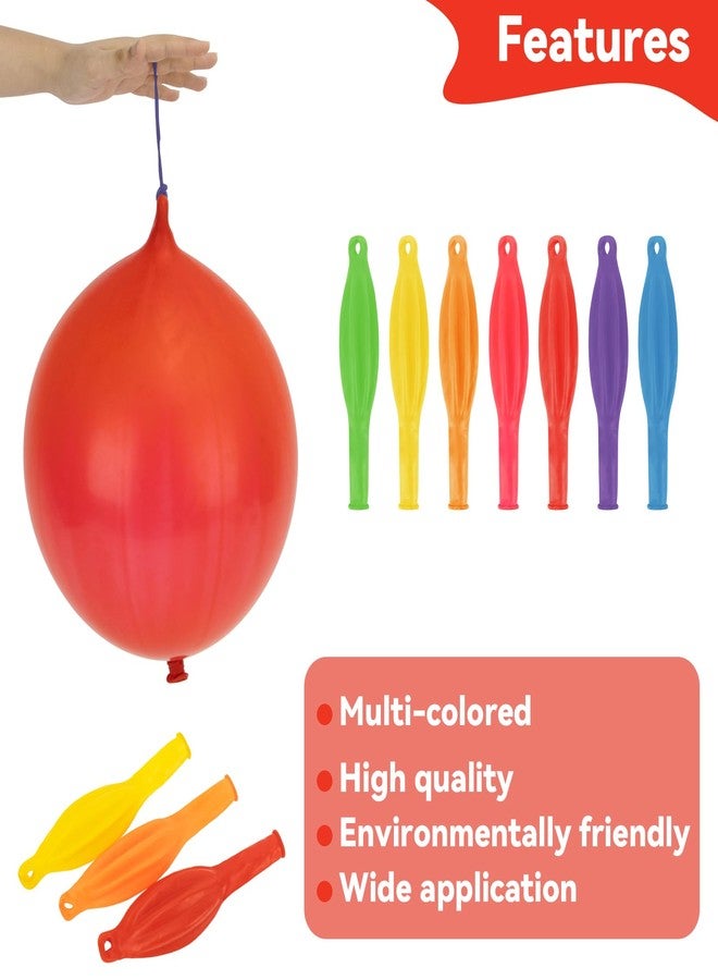 MAQIHAN 36PCS Punch Balloons - 16 Inch Punching Balloon Assorted Colors Latex Balloons with Rubber Band Handle Birthday Party Favors Goodie Bag Groovy Party Decorations - Image 4