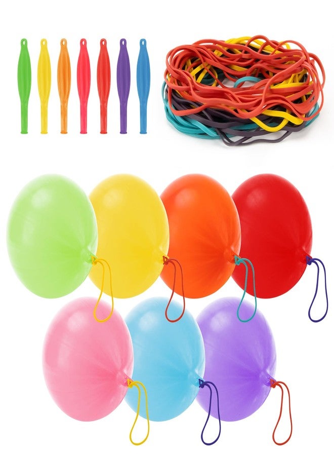 MAQIHAN 36PCS Punch Balloons - 16 Inch Punching Balloon Assorted Colors Latex Balloons with Rubber Band Handle Birthday Party Favors Goodie Bag Groovy Party Decorations - Image 1
