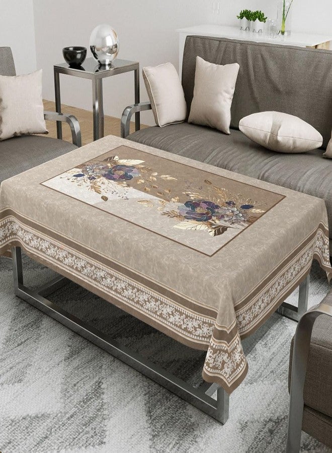 ZUKIODECOR غطاء طاولة مركزي مخملي مزين بنقوش زهور من زوكيوديكور، غطاء طاولة بتصميم رائع من رقائق الذهب لغرفة المعيشة (36 × 54 بوصة) مستطيل (زهرة بلون رمادي داكن) - Image 1