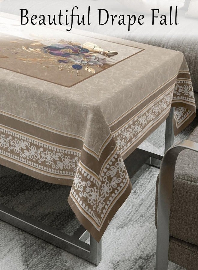 ZUKIODECOR غطاء طاولة مركزي مخملي مزين بنقوش زهور من زوكيوديكور، غطاء طاولة بتصميم رائع من رقائق الذهب لغرفة المعيشة (36 × 54 بوصة) مستطيل (زهرة بلون رمادي داكن) - Image 4