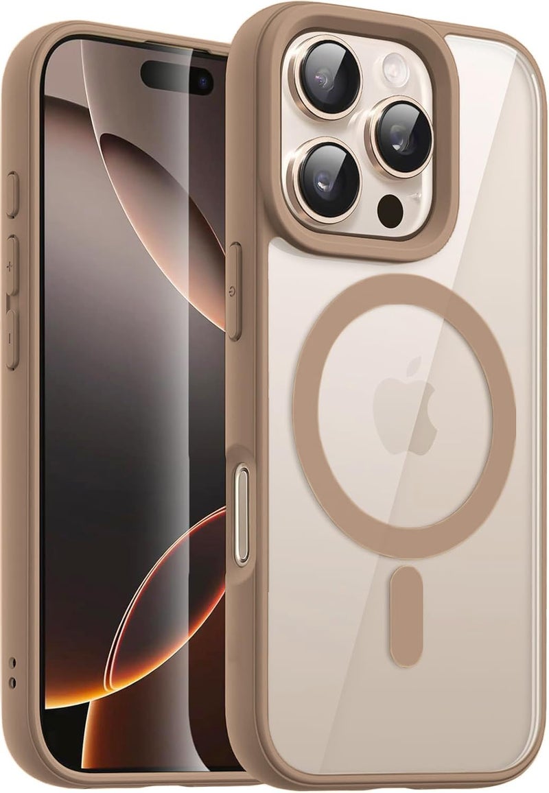 DIZORO Compatible iPhone 16 Pro Case,Compatible with MagSafe, Non Yellow Military-Grade Drop Protection & Hard PC Back Cover Slim Transparent Anti-Scratch Shockproof - Desert Titanium 6.3 inch - Image 1