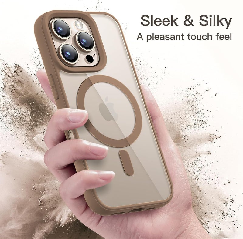 DIZORO Compatible iPhone 16 Pro Case,Compatible with MagSafe, Non Yellow Military-Grade Drop Protection & Hard PC Back Cover Slim Transparent Anti-Scratch Shockproof - Desert Titanium 6.3 inch - Image 4