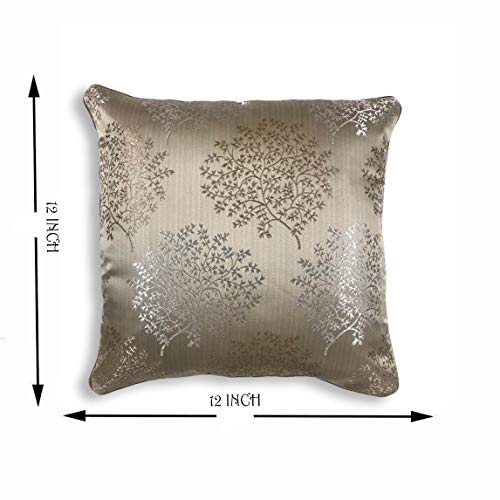IM FAB® Jacquard Jupiter Tree Beige Cushion Cover Set of 5 Pcs(12x12 inchs or 30x30 cm) - Image 4