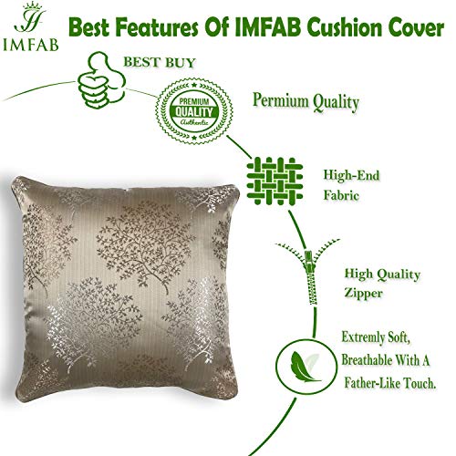 IM FAB® Jacquard Jupiter Tree Beige Cushion Cover Set of 5 Pcs(12x12 inchs or 30x30 cm) - Image 3