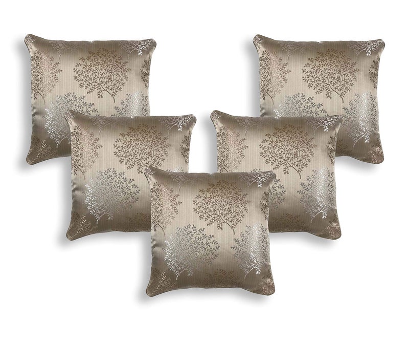 IM FAB® Jacquard Jupiter Tree Beige Cushion Cover Set of 5 Pcs(12x12 inchs or 30x30 cm) - Image 5