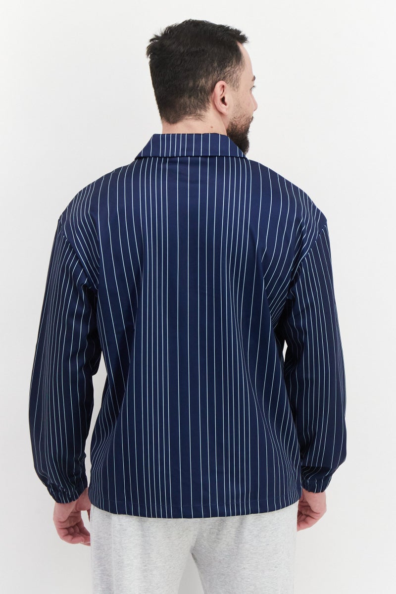 FILA Men Sportswear Fit Long Sleeve Brand Logo Track Jackets, Blue Combo - Image 2