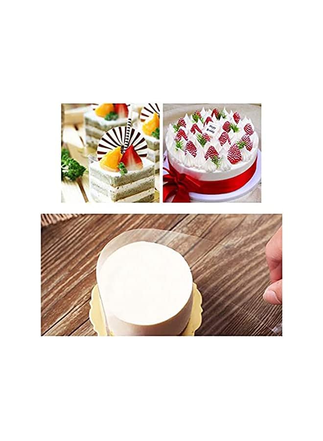 SYOSI Cake Collar Baking Mousse Surrounding Edge Packaging Wrapping Tape Clear Acetate Strips Transparent Acetate Roll Mousse Cake Collar for Chocolate Mousse Baking Cake Decorating 2 Roll - Image 2
