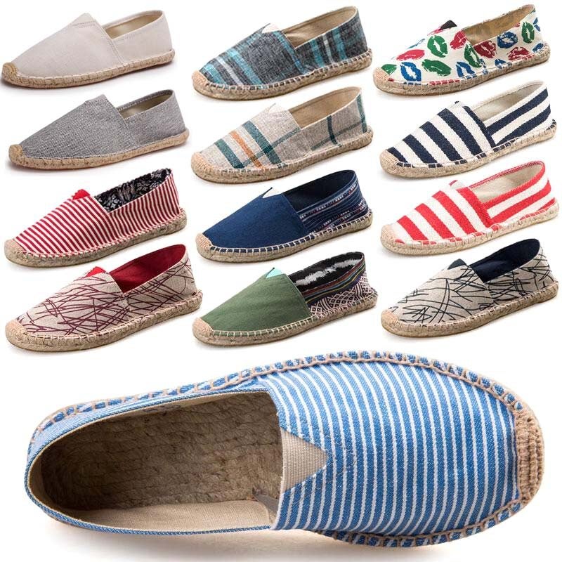 Hemp Soles Shoes Linen Cloth Shoes Straw Woven Cloth Shoes Loafers Slip-On Fisherman Shoes Men And Women Woven Casual Large Size Canvas Shoes - Image 2