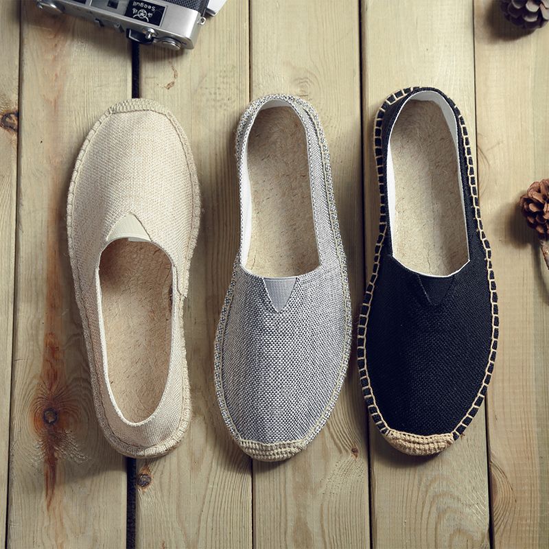 Hemp Soles Shoes Linen Cloth Shoes Straw Woven Cloth Shoes Loafers Slip-On Fisherman Shoes Men And Women Woven Casual Large Size Canvas Shoes - Image 4