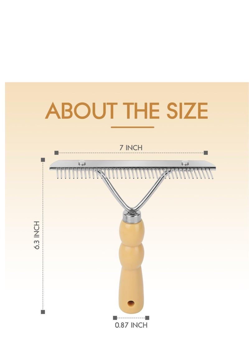 Excefore - Hand Held Carpet Rake Pet Hair Remover, Carpet Portable Rug Rake, Long Handle Low Pile Carpet Scraper Lint Remover for Cat Hair Removal, Carpet Corrector Comb Restore Carpet Softness (7inch) - Image 1