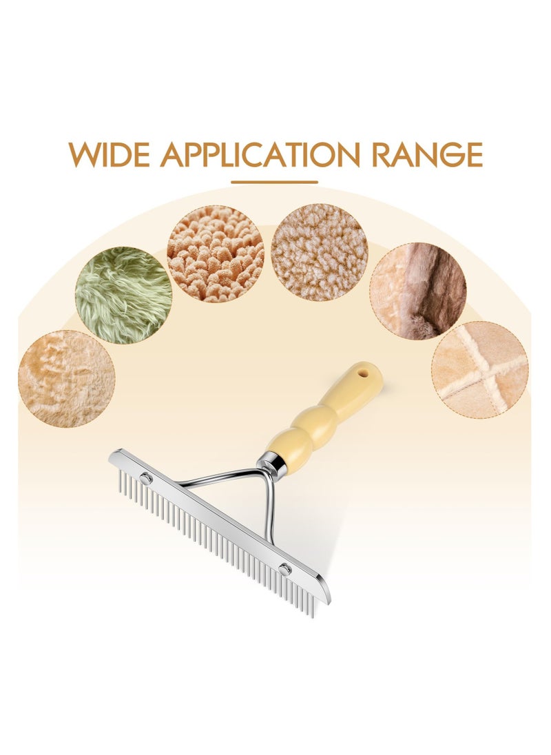 Excefore - Hand Held Carpet Rake Pet Hair Remover, Carpet Portable Rug Rake, Long Handle Low Pile Carpet Scraper Lint Remover for Cat Hair Removal, Carpet Corrector Comb Restore Carpet Softness (7inch) - Image 1