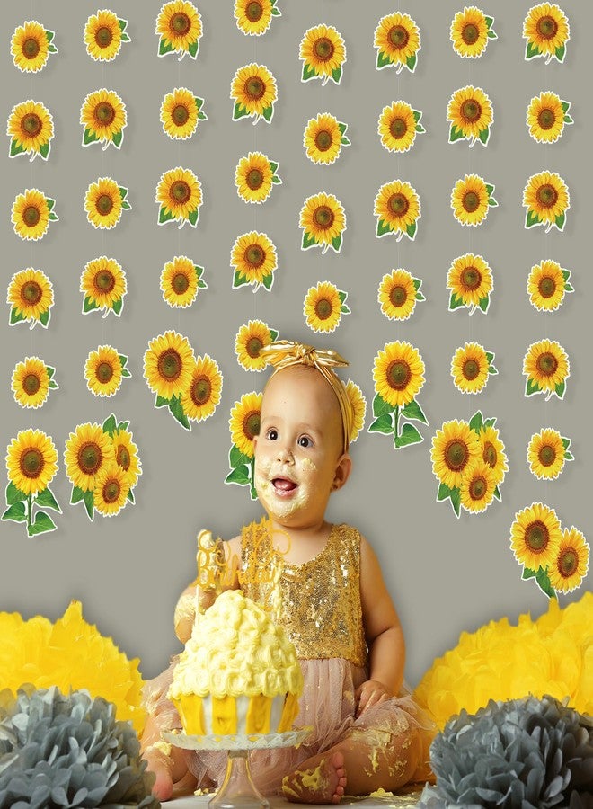 Herdear 9 Pcs Sunflower Garlands Decorations Summer Sunflower Paper Banners Yellow Flower Hanging Cutouts Streamers for Baby Shower Birthday Wedding Holiday Bee Themed Party Decor - Image 5