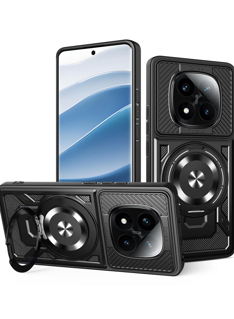 جراب وغطاء حماية مقاوم للصدمات وحمايه للكاميرا ومتوافق مع Redmi Note 14 Pro 4G (أسود) - Image 1