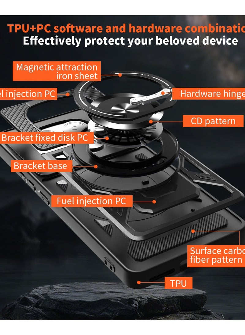 جراب وغطاء حماية مقاوم للصدمات وحمايه للكاميرا ومتوافق مع Redmi Note 14 Pro 4G (أسود) - Image 2