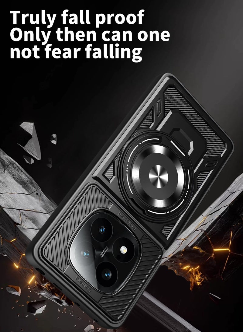 جراب وغطاء حماية مقاوم للصدمات وحمايه للكاميرا ومتوافق مع Redmi Note 14 Pro 4G (أسود) - Image 3