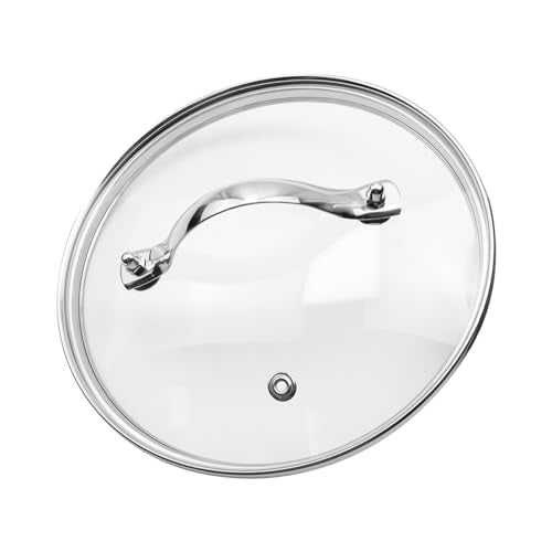 Pastlla 7 Inch Universal Tempered Glass Pot Lid Glass Covers with Stainless Steel Handle for Frying Pan Wok Pot Skillet - Image 1