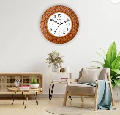 Kadio Analog 24.5 cm X 24.5 cm Wall Clock (Brown, with Glass, Standard) - Image 4