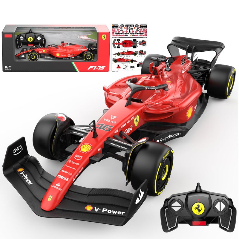 Voltz Toys سيارة التحكم عن بعد فيراري F1 75 مرخصة من فولتز تويز 1:18 - مجموعة سيارات F1 للأطفال والبالغين - سيارة RC بتردد 2.4GHz كهدية (1:18 فيراري F1 75) - Image 1