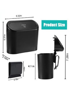 Generic Car Trash Can Container with Bin Leak Proof Dustbin,One Roll Plastic Trash Bag 20 Pieces ,Automotive Garbage Container Bin for Vehicle, Home, Office (Black)  - Image 2