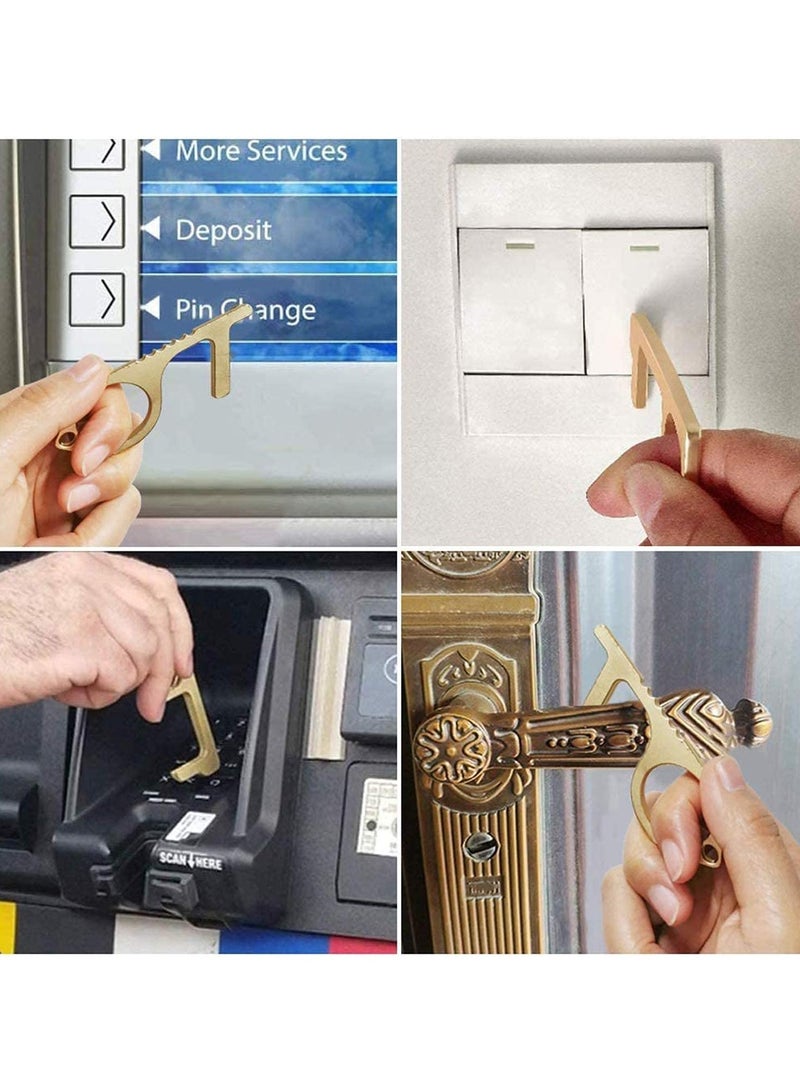 SYOSI 2 Pcs Contactless Door Openers, Zero Contact Keys for Public Door Handle No-Touch Door Openers Keep Hands Clean (Gold) - Image 5