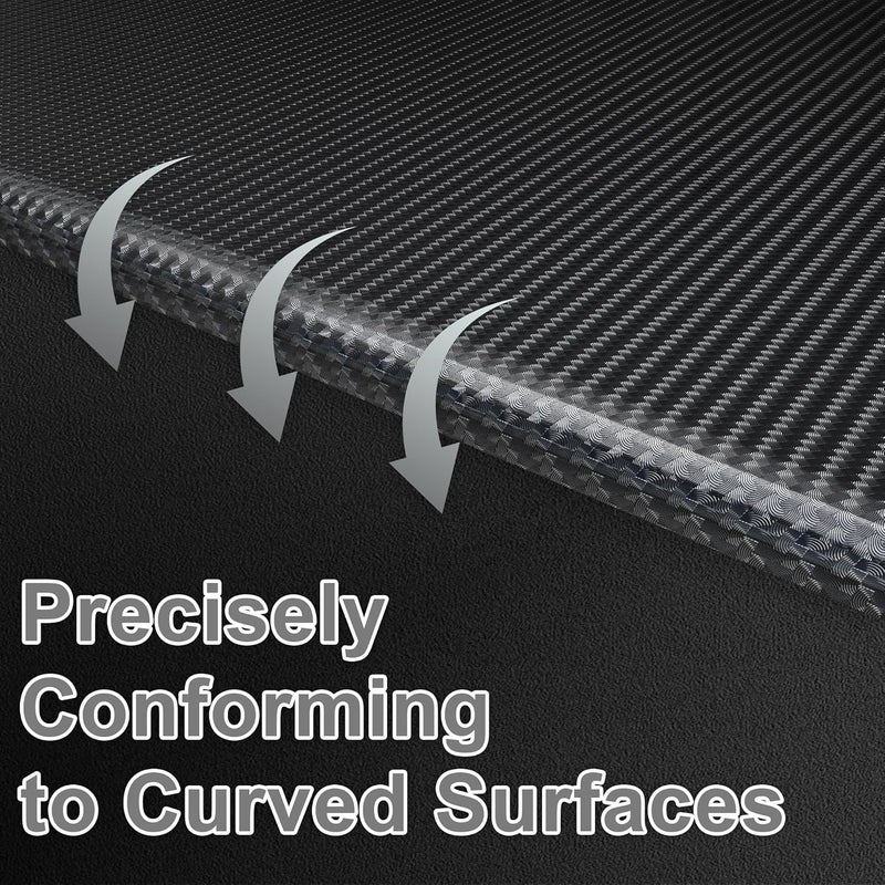 Foneso 6D Carbon Fiber Vinyl Wrap, Self Adhesive Film, High Glossy Car Vinyl Roll, Adapted to The Appearance and The Interior of Motorcycles, Computers, Cars (6D Black with Tool, 30cm x 300cm) - Image 5