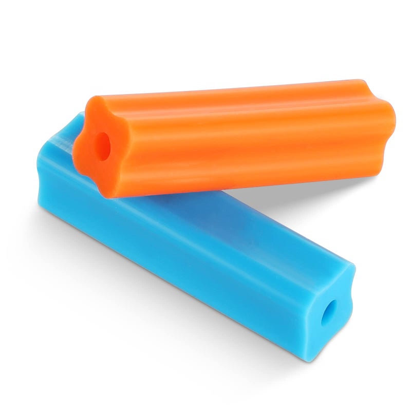 B Rush Medical Grade Silicone Chewie For Invisalign Aligners, Soft And Medium Aligner Tray Seaters, Orthodontic Munchies Teeth Chompers Blue Orange Unscented with Aligner Removal Tool (1 Pack) - Image 1