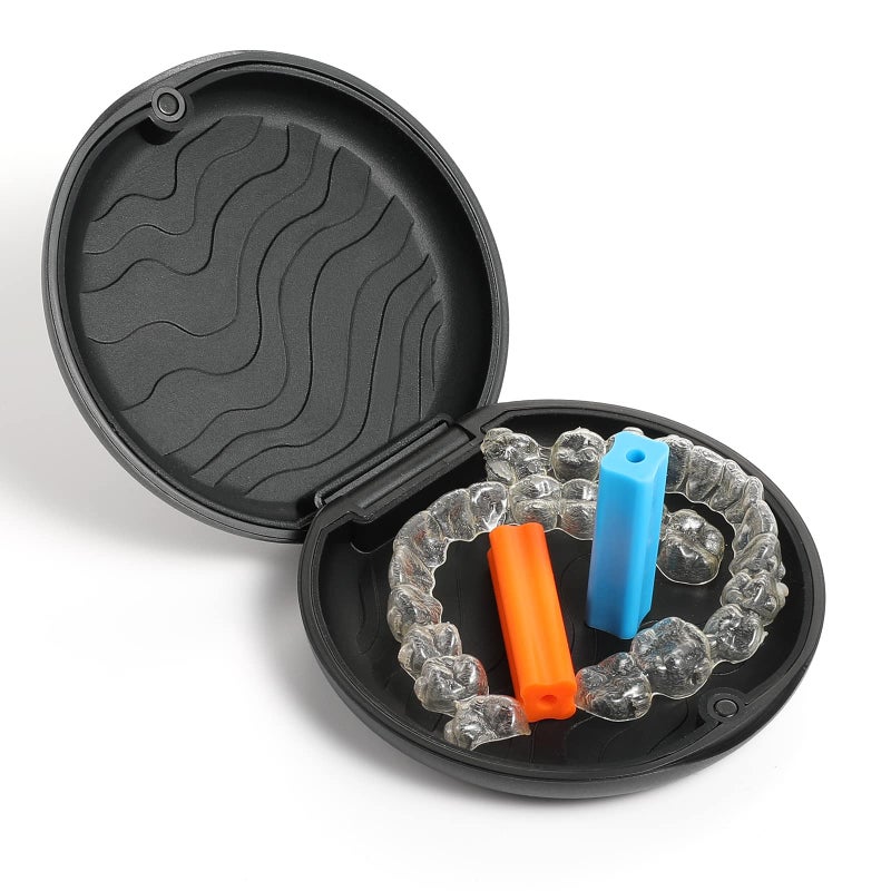 B Rush Medical Grade Silicone Chewie For Invisalign Aligners, Soft And Medium Aligner Tray Seaters, Orthodontic Munchies Teeth Chompers Blue Orange Unscented with Aligner Removal Tool (1 Pack) - Image 5