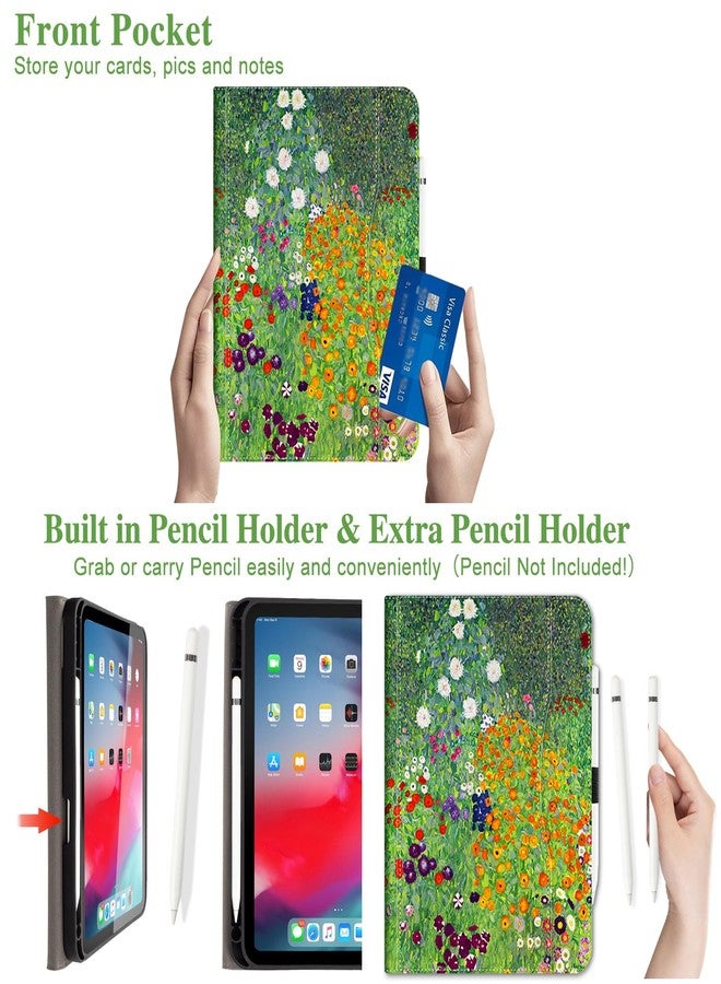 Vimorco for iPad 10th/ (A16) 11th Generation Case, Floral for iPad Case 11th/10th Generation with Pencil Holder/Hand Strap/Pocket, Adjustable Angle, for iPadCover 11th/10th Gen, Flower Garden - Image 3