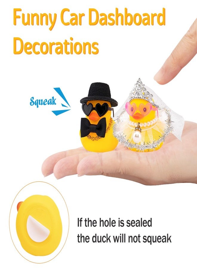 wonuu Bride and Groom Rubber Ducks for Car Dashboard Decoration, Wedding Favors, Party Favors Ceremony Gift Set, Marriage Souvenir, Marry Blessings, Anniversary Present, White Veil Lace Dress - Image 4
