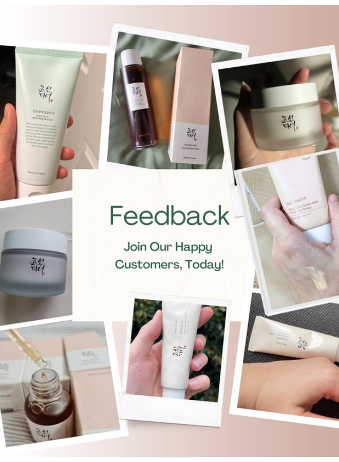 Beauty of Joseon Serenity Collection For Radiant Skin Green Plum Cleansing Foam Ginseng Essence Water Revive Serum Ginseng Snail Musin Dynasty Cream Sunscreen Rice Probiotics SPF50+ PA++++ 360ml - Image 3