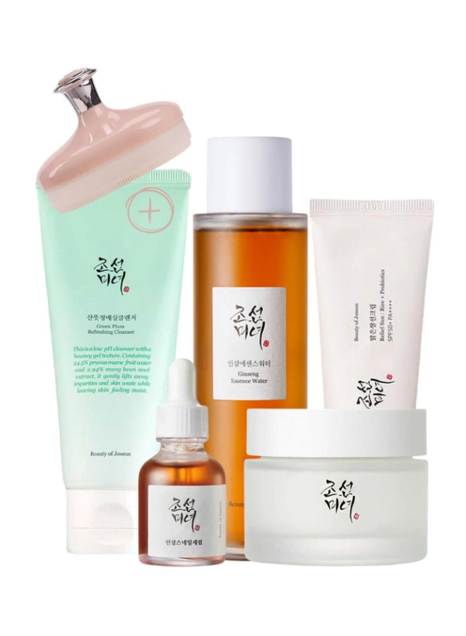 Beauty of Joseon Serenity Collection For Radiant Skin Green Plum Cleansing Foam Ginseng Essence Water Revive Serum Ginseng Snail Musin Dynasty Cream Sunscreen Rice Probiotics SPF50+ PA++++ 360ml - Image 1