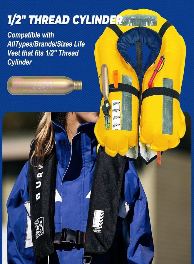 CODIEKEY 33G Co2 Cartridge Cylinder for Life Vest, Accessory for C02 PFD Rearming Kit, for Auto/Manual Inflating Life Jacket, for Adult, Used for Fishing, Surfing, Sea/Ocean Activities - Image 4