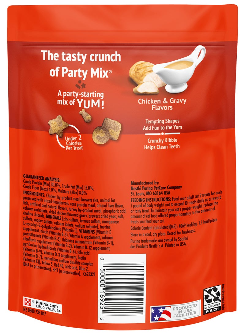 Friskies Purina Party Mix Cat Treats, Chicken & Gravy Flavors 6 oz - Image 2