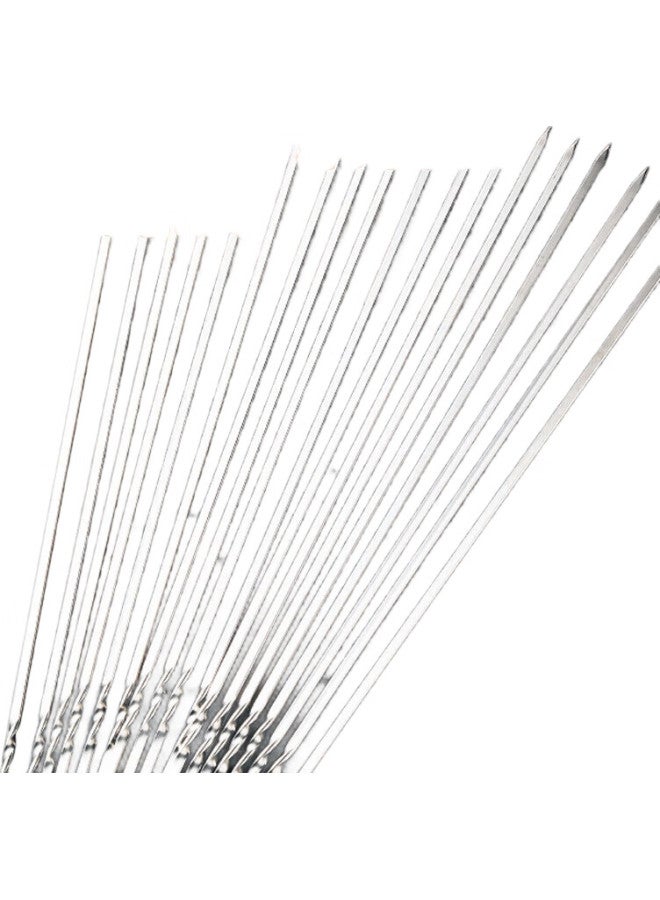 Star Square Xingfang Disposable Skewers, Barbecue Skewers, Lamb Kebab Skewers, Stainless Steel Skewers, Meat Skewers, Barbecue Accessories, 28cm*2.2mm, 50 Pieces - Image 2