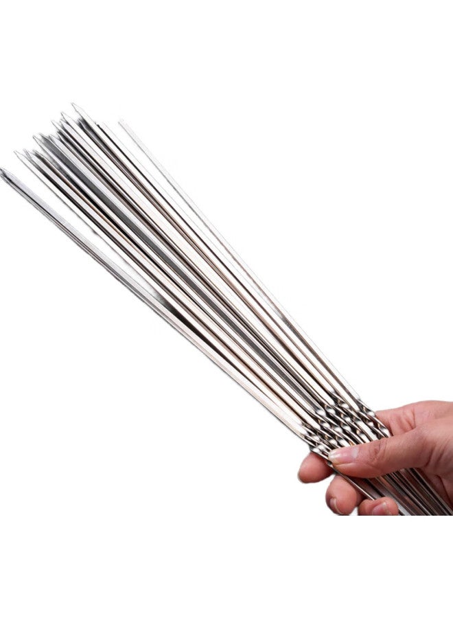 Star Square Xingfang Disposable Skewers, Barbecue Skewers, Lamb Kebab Skewers, Stainless Steel Skewers, Meat Skewers, Barbecue Accessories, 28cm*2.2mm, 50 Pieces - Image 3