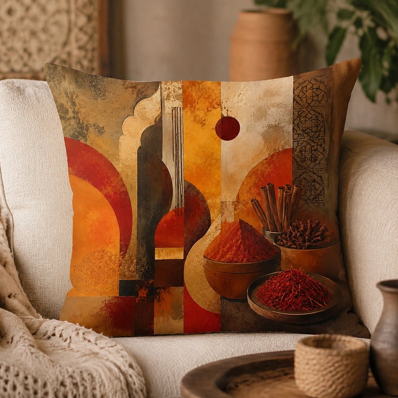 4-Piece Abstract Moroccan Style Cushion Cover Set Decorative Sofa Throw Pillow Covers for Living Room Bedroom Ramadan Home Decor - Image 5